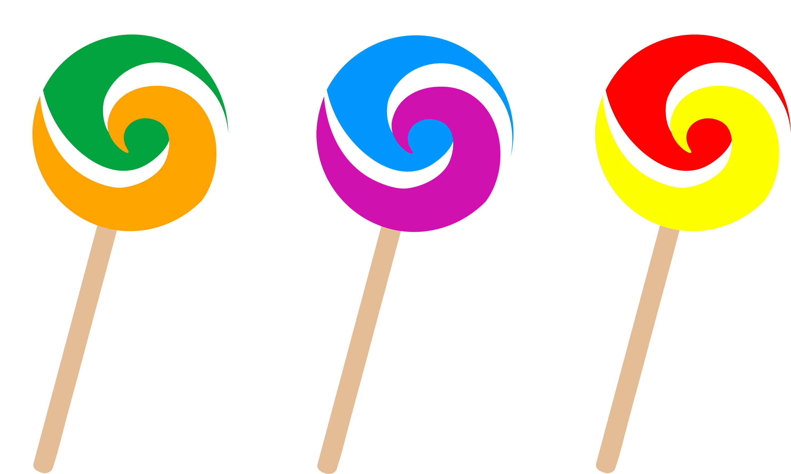 Three Swirly Lollipops Free Clip Art