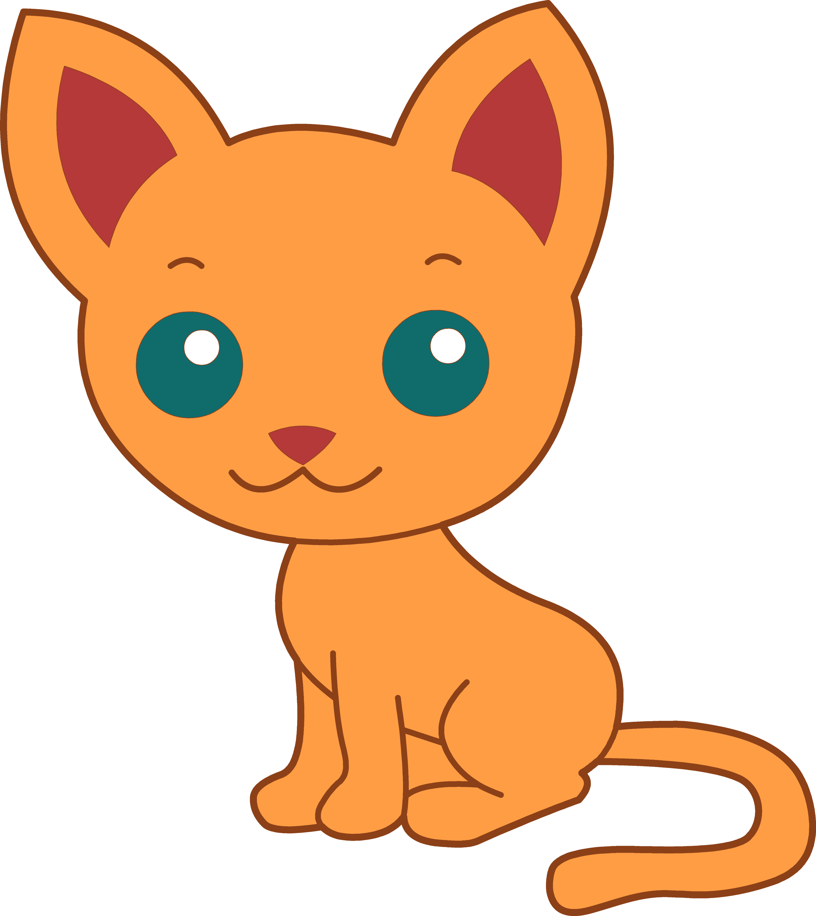 Cute Orange Kitty Cat Free Clip Art