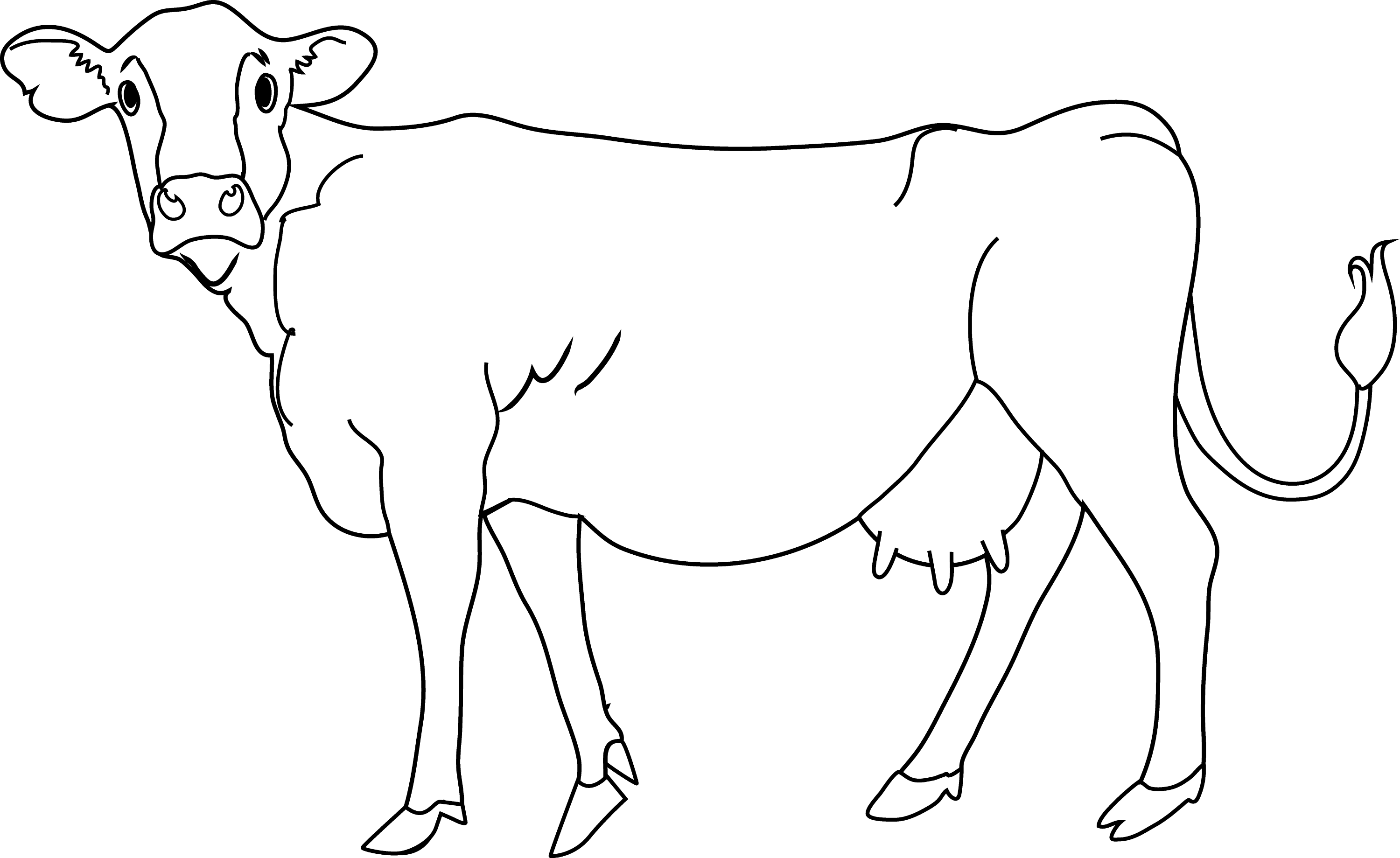 Cow Coloring Page - Free Clip Art