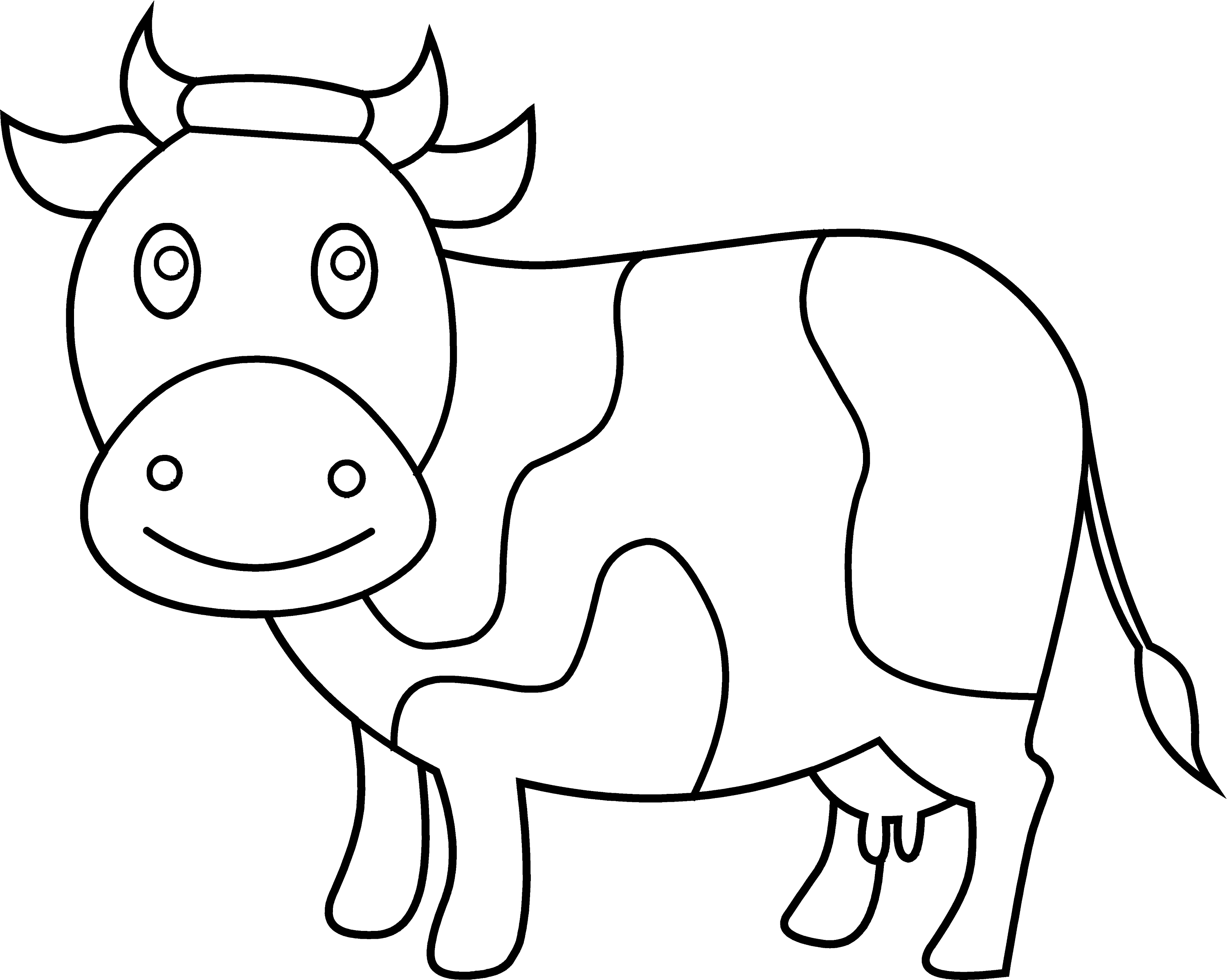 Cute Cow Coloring Page  Free Clip Art