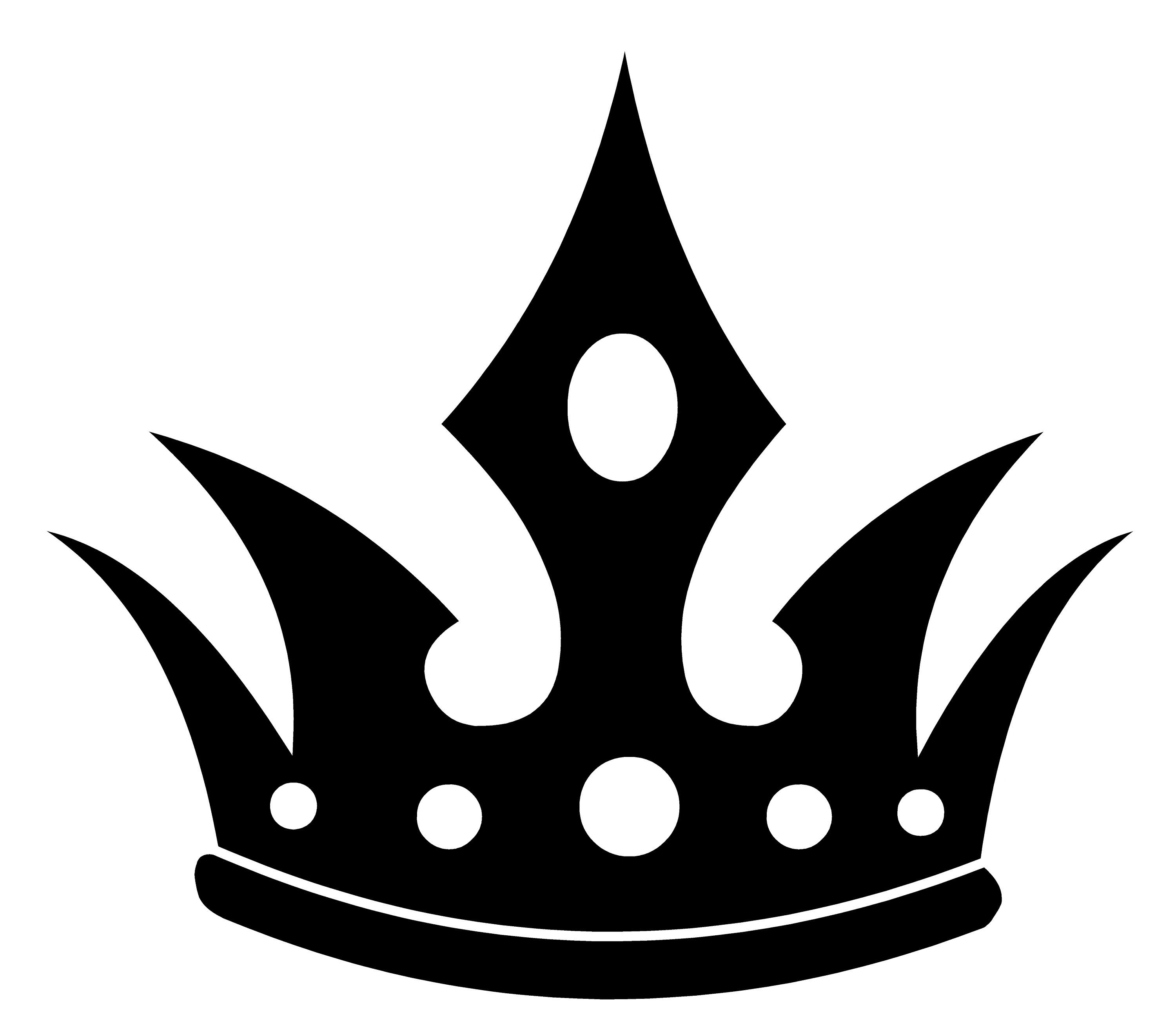 Pointed Black Crown Silhouette - Free Clip Art