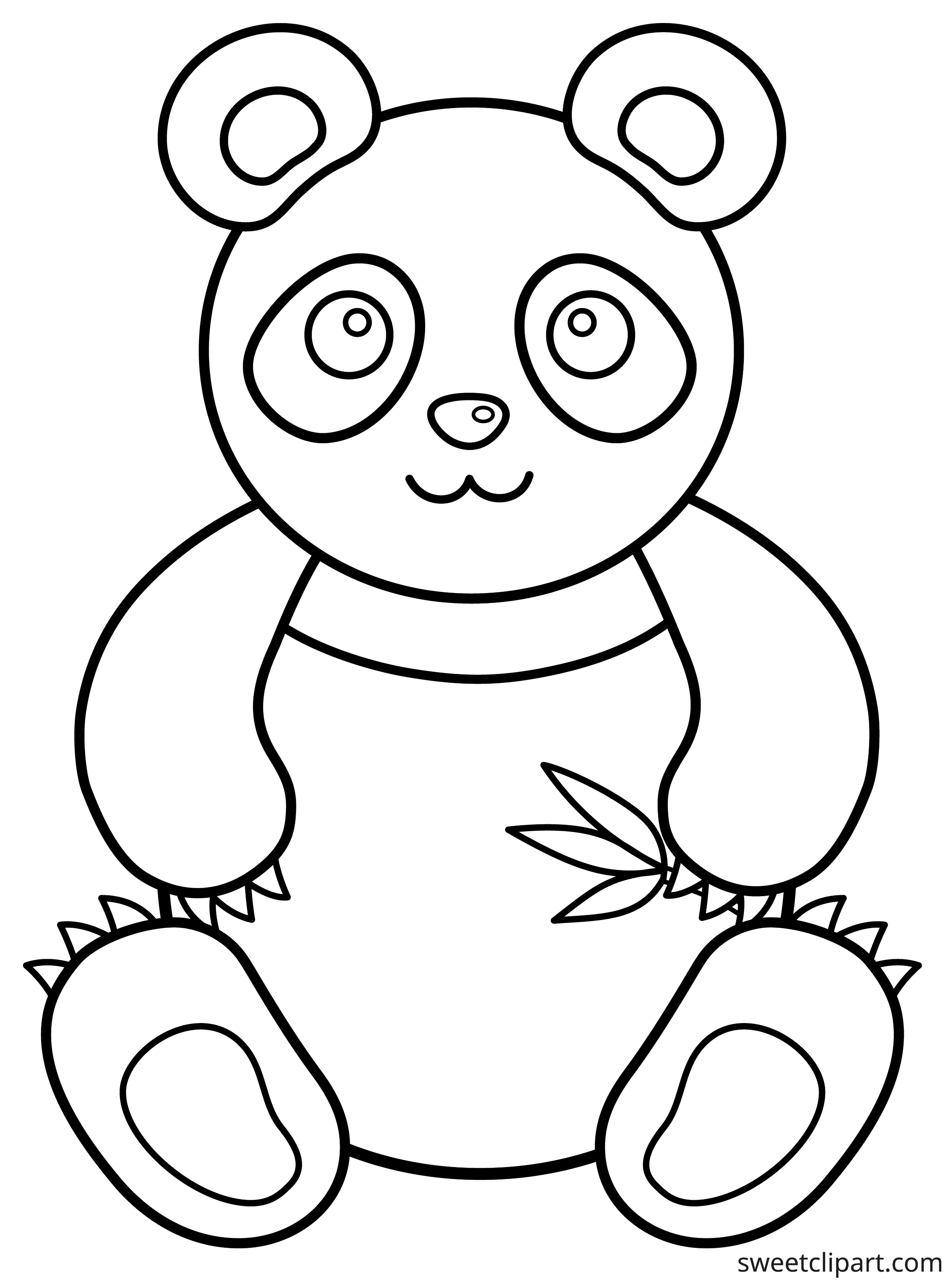 Panda Bear Coloring Page - Free Clip Art