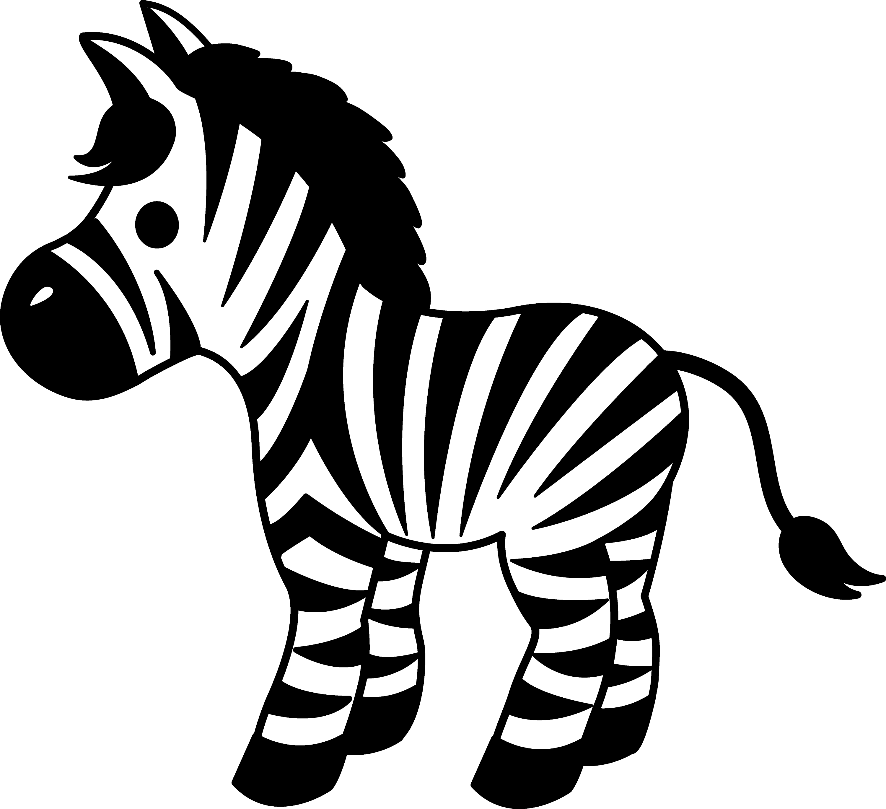 Download Cute Striped Zebra Clipart - Free Clip Art