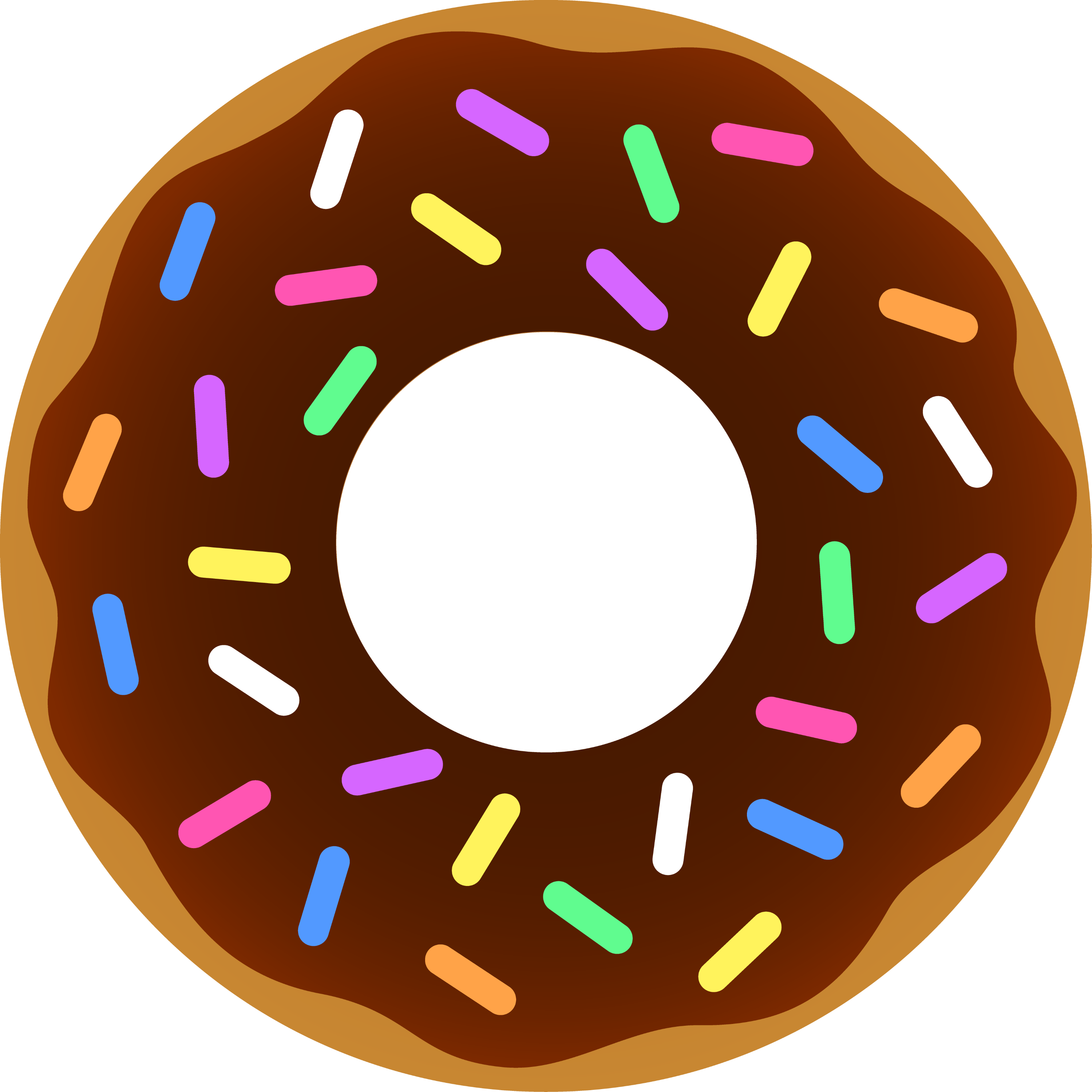 Chocolate Donut With Sprinkles - Free Clip Art