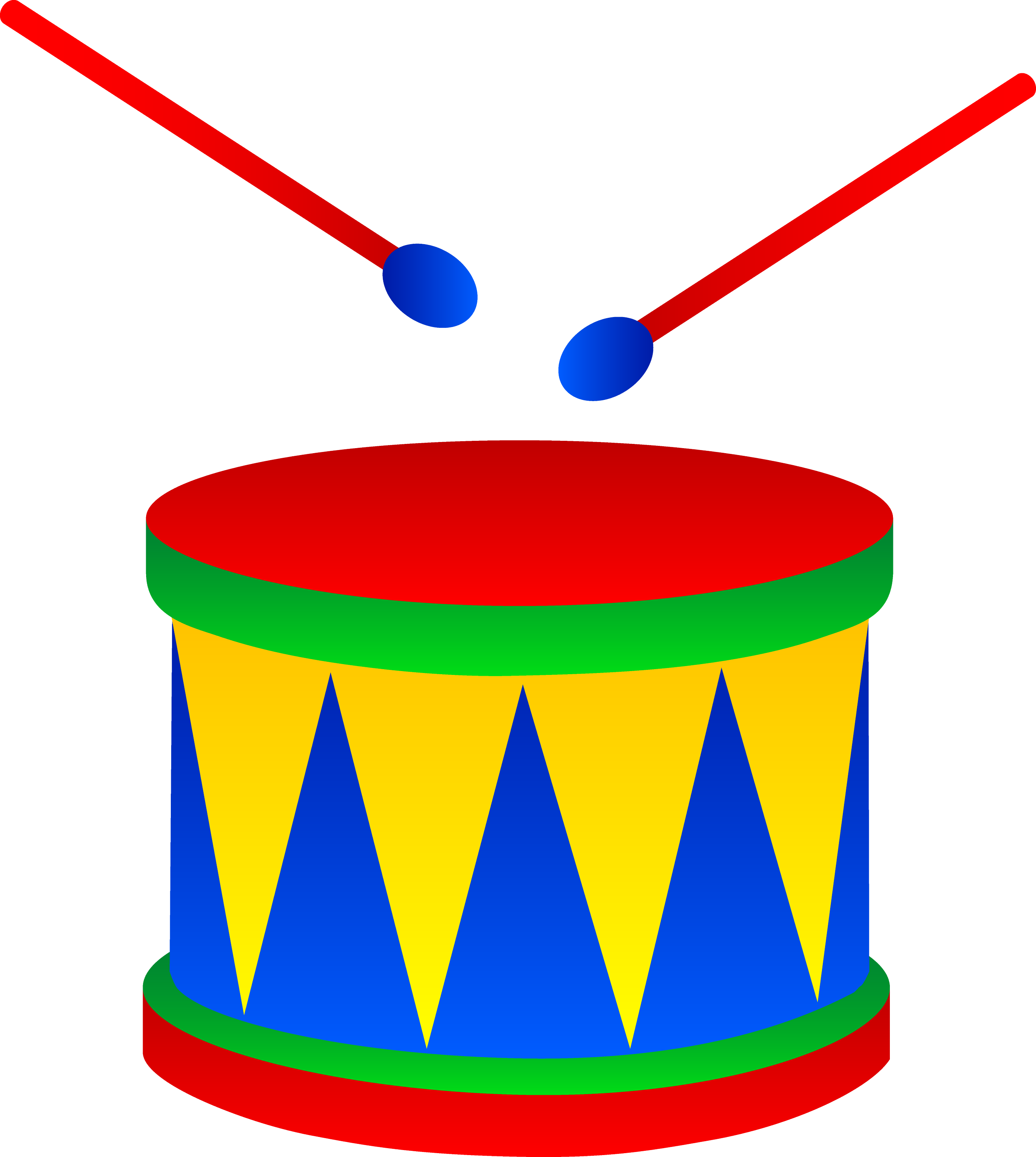 Marching Drum With Drumsticks Free Clip Art