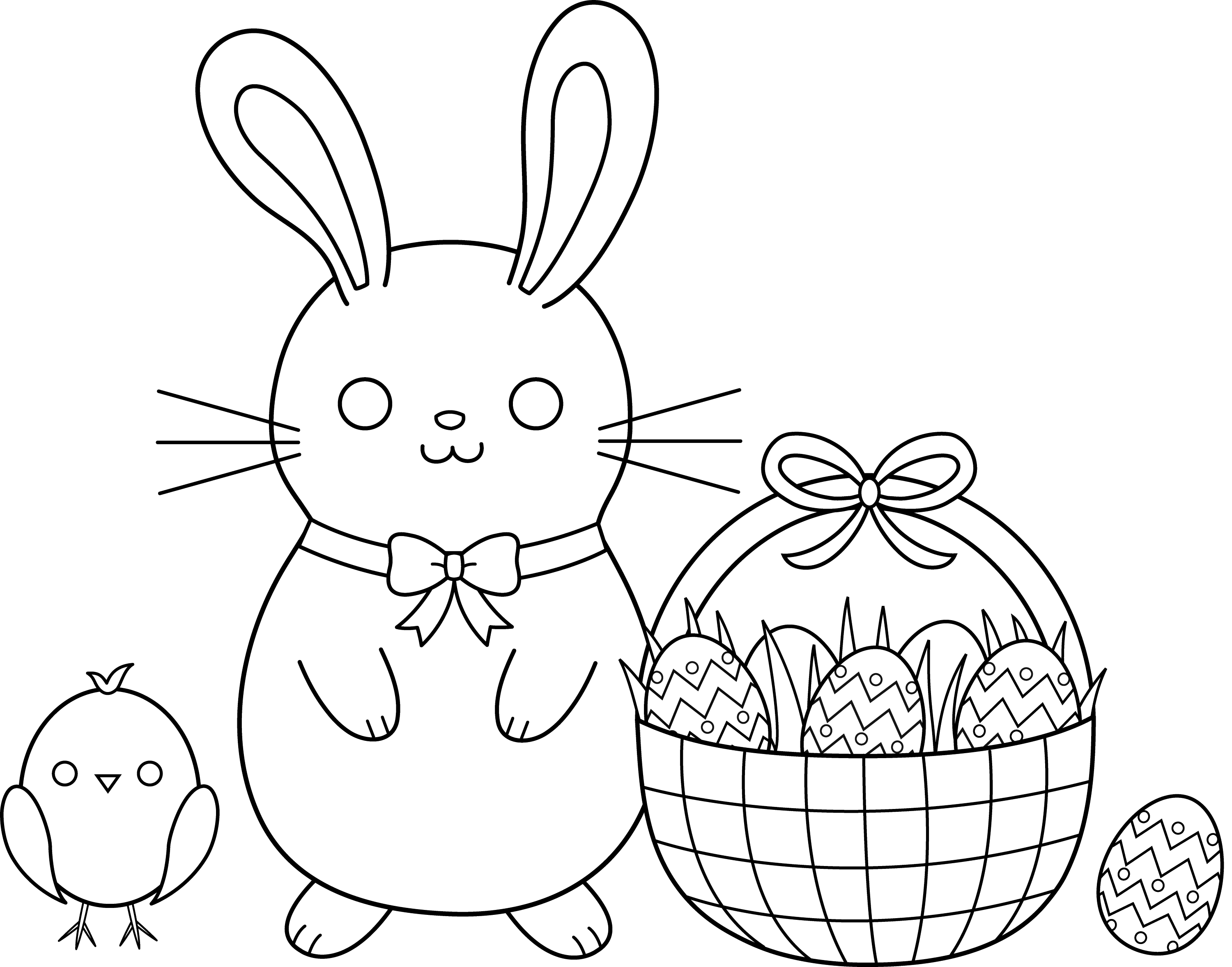 Cute Easter Coloring Page Free Clip Art