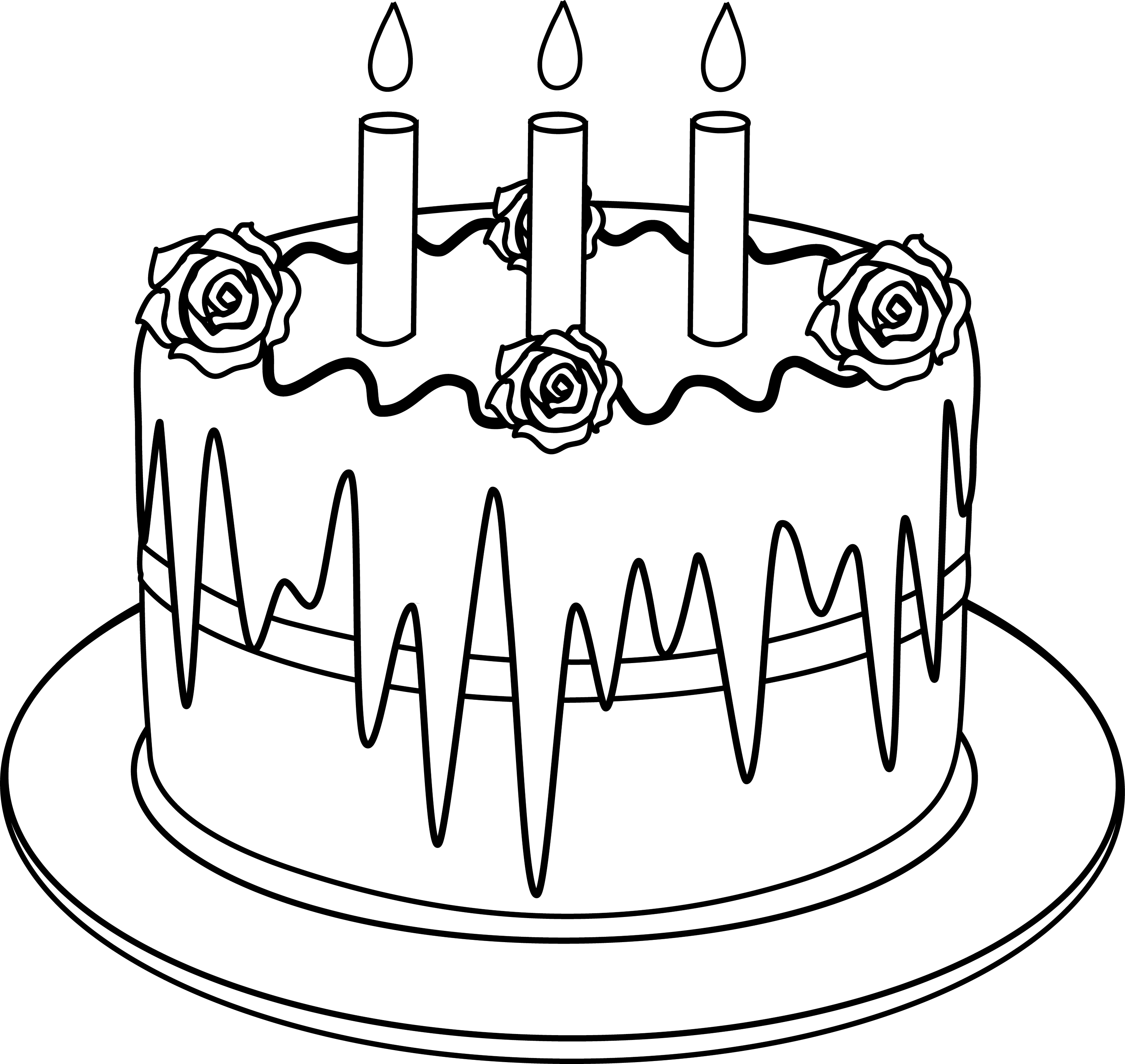 Birthday Cake Template To Colour