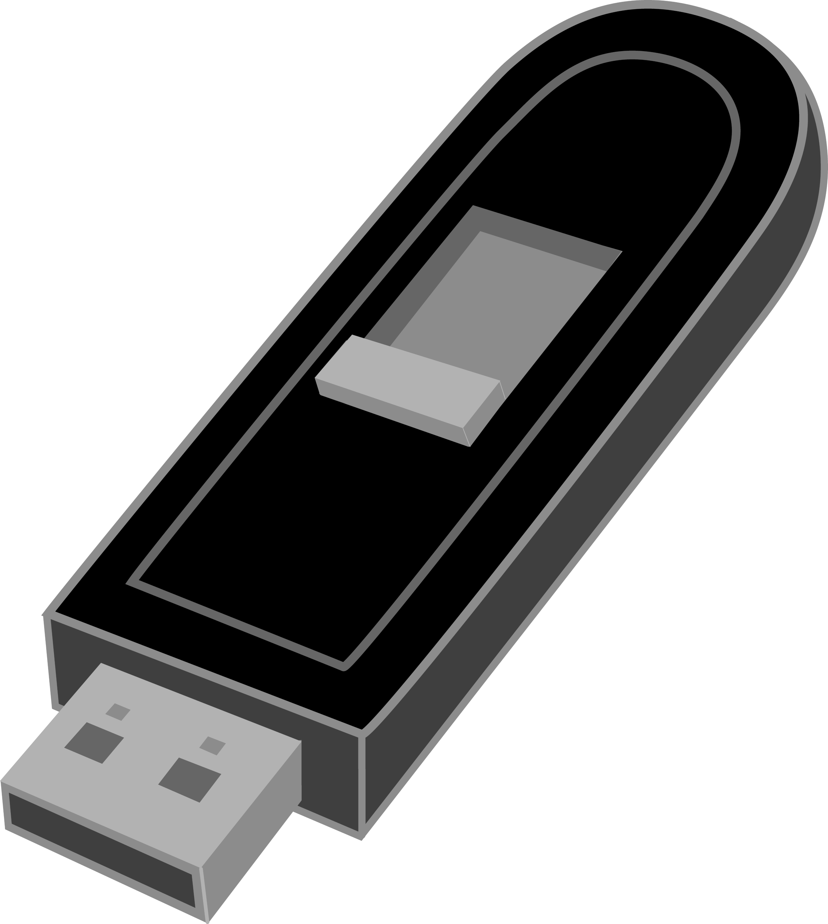 Black USB Flash Drive - Free Clip Art