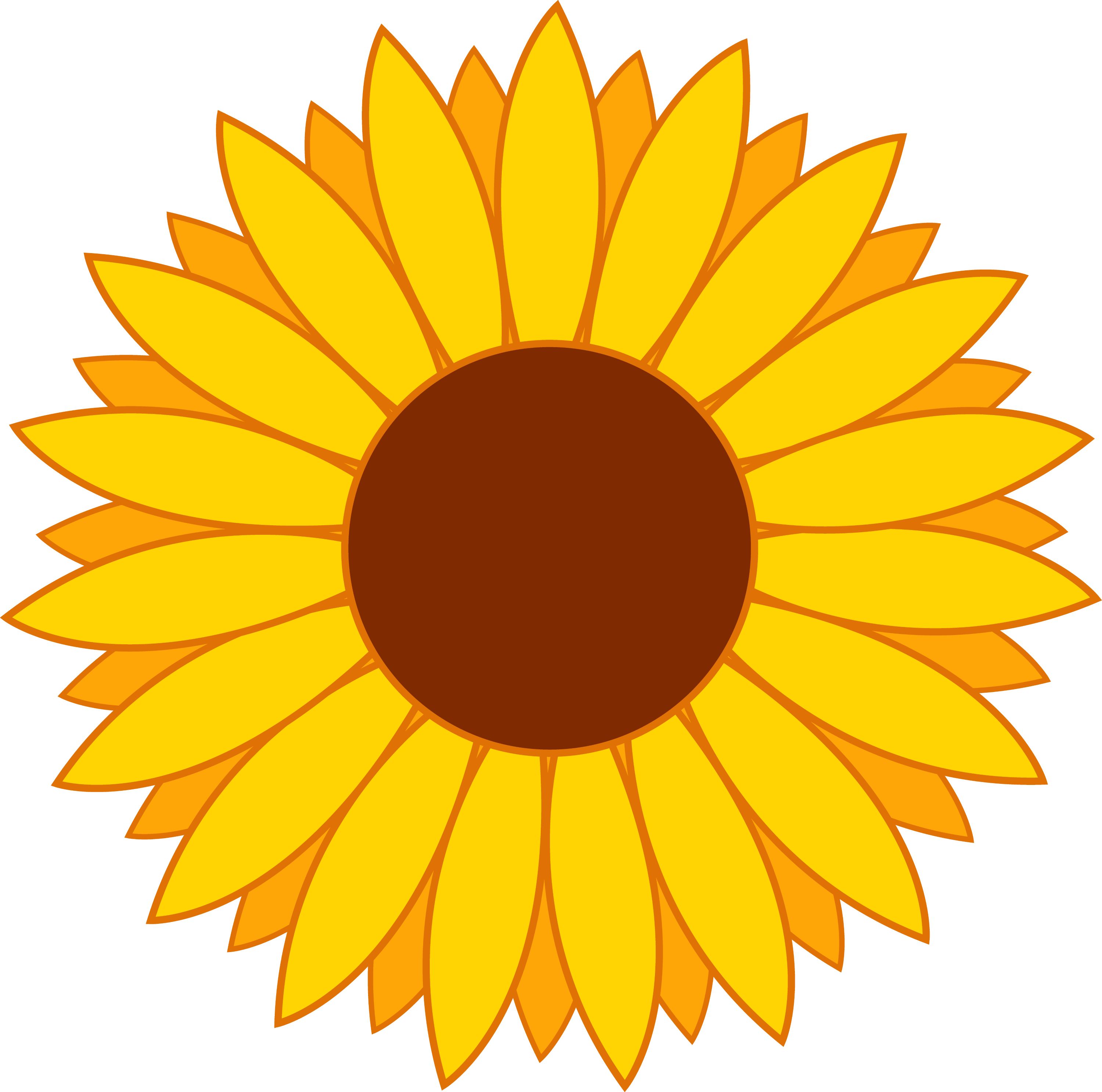 Simple Yellow Sunflower Design - Free Clip Art