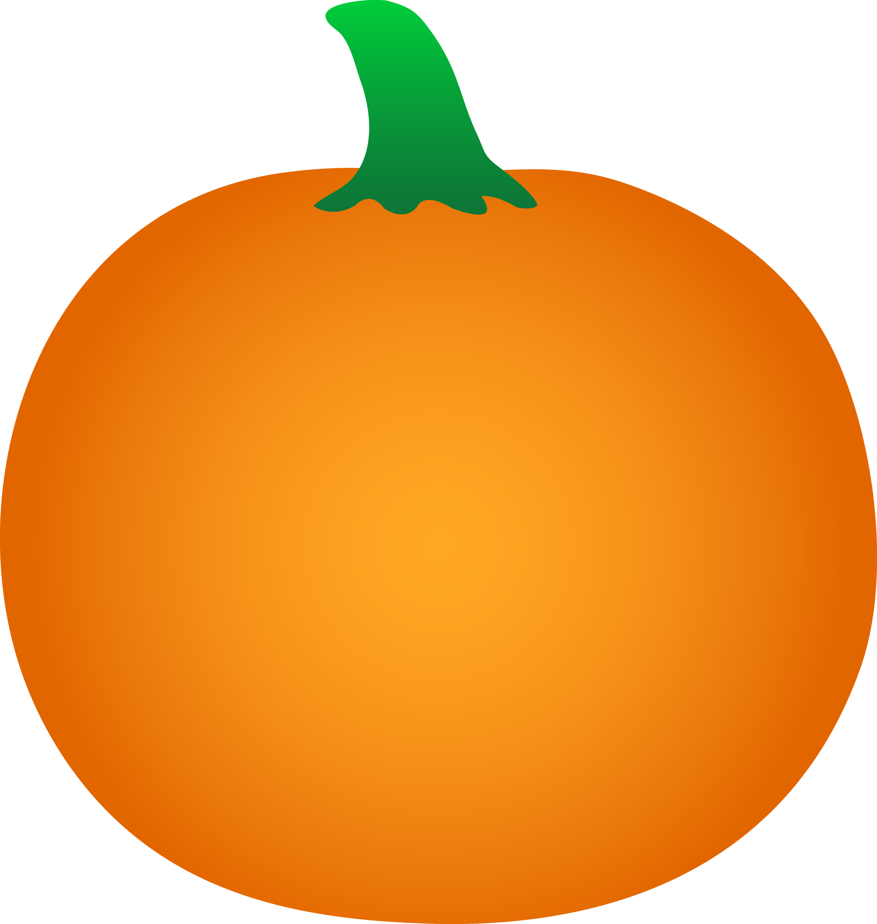 Round Orange Halloween Pumpkin Free Clip Art