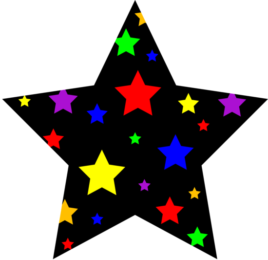 Colorful Starry Star Symbol - Free Clip Art