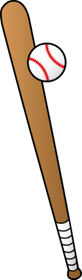 Vector Art of Baseball and Bat - Free Clip Art