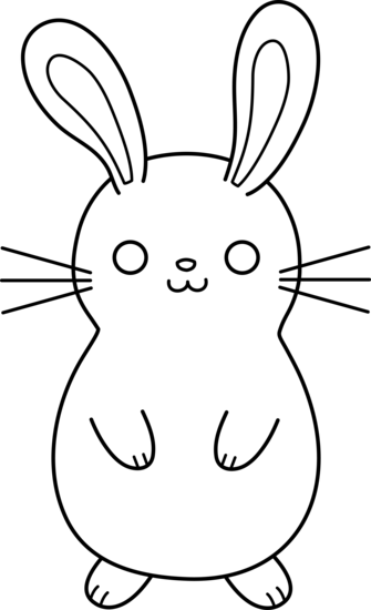 Download Cute Colorable Easter Bunny - Free Clip Art