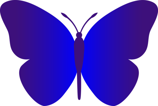 Simple Blue Butterfly - Free Clip Art