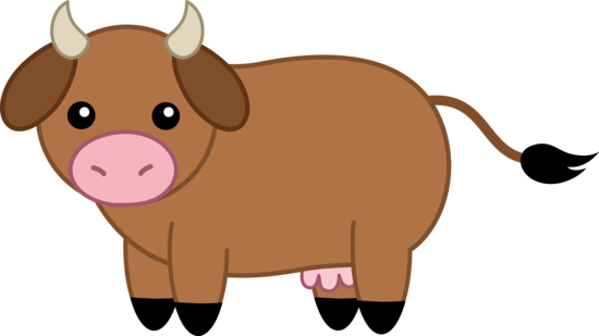 Cute Brown Cow - Free Clip Art