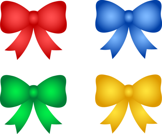 Shiny Christmas Or Birthday Bows - Free Clip Art