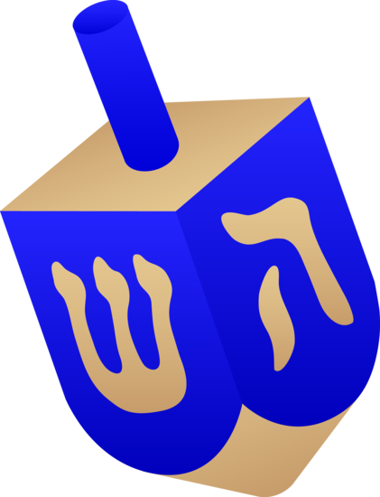 Blue Wooden Dreidel - Free Clip Art