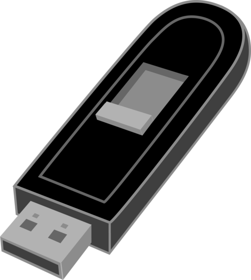 Black USB Flash Drive - Free Clip Art