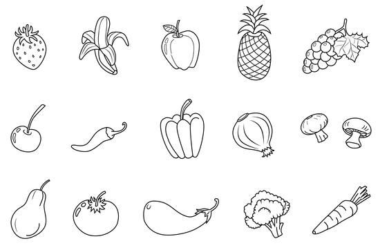 Fruits Clipart Coloring 5