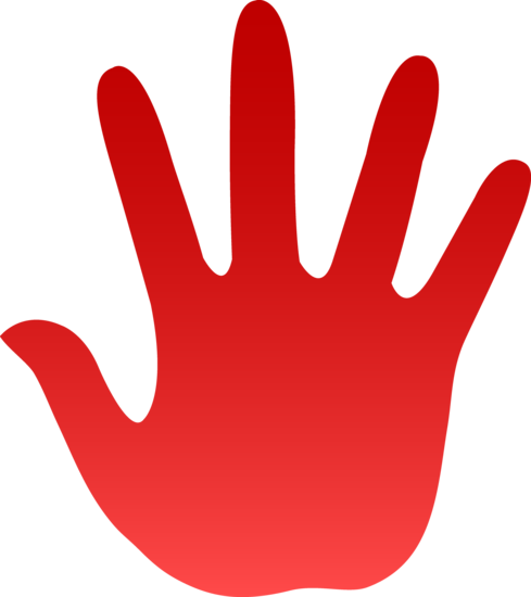 Red Hand Print - Free Clip Art
