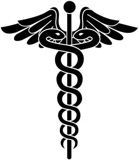 Black Caduceus Silhouette - Free Clip Art