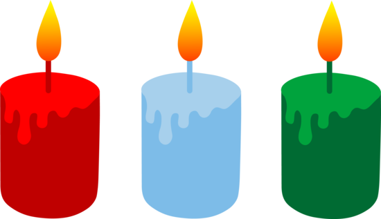 Three Christmas Holiday Candles - Free Clip Art