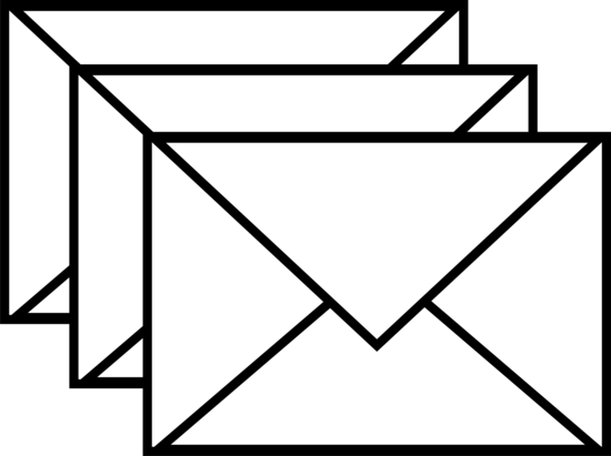 Stack of Three Mail Envelopes - Free Clip Art