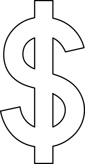 Dollar Sign Line Art - Free Clip Art