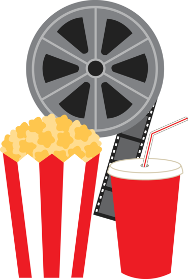 Popcorn, Drink, and a Movie - Free Clip Art