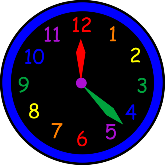 Simple Rainbow Wall Clock - Free Clip Art