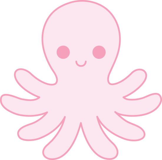 Cute Pink Octopus - Free Clip Art