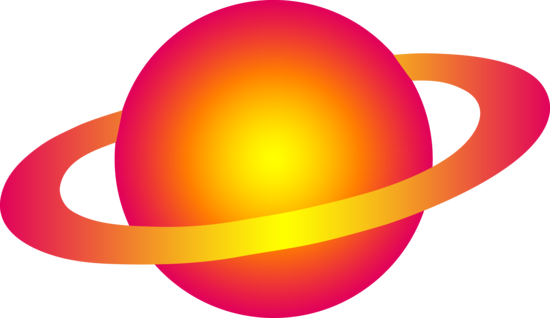 Neon Colored Ringed Alien Planet - Free Clip Art