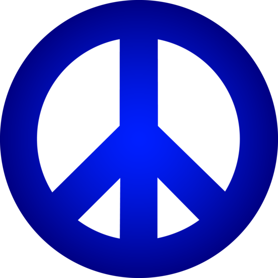 Blue Peace Sign - Free Clip Art