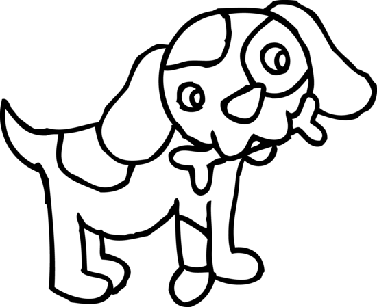 Coloring Page Of Dog With Bone Free Clip Art