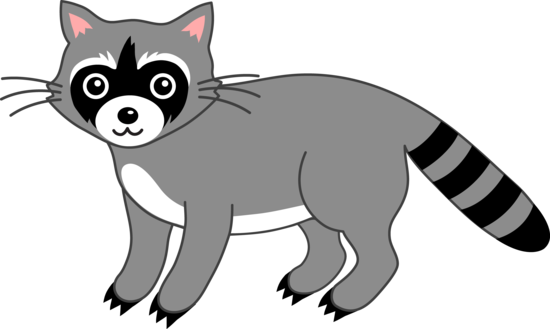 Cute Grey Raccoon - Free Clip Art
