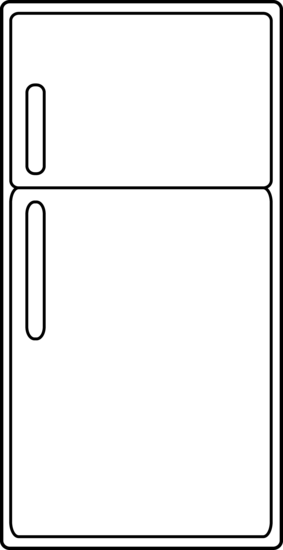 Simplistic Refrigerator Line Art - Free Clip Art