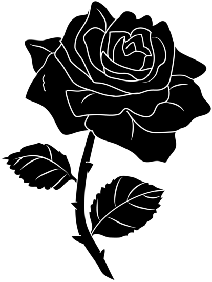 Black Rose Silhouette Clip Art - Free Clip Art