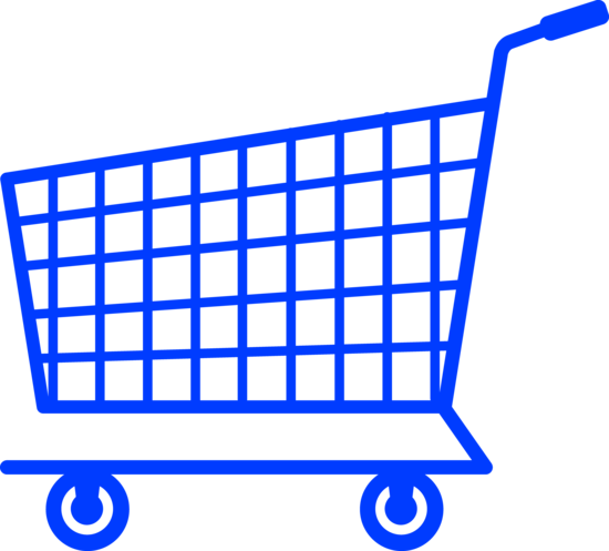 Simple Blue Shopping Cart - Free Clip Art