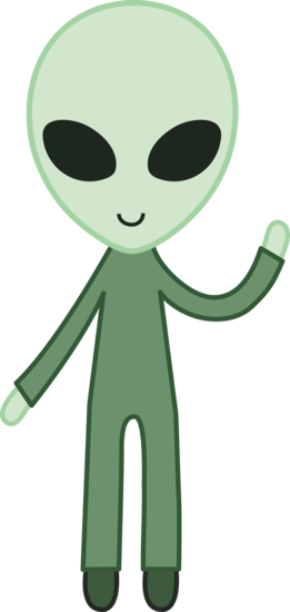 Friendly Green Space Alien - Free Clip Art