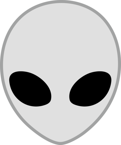 Simple Grey Alien Head - Free Clip Art