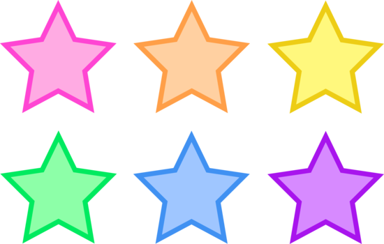 Set of Six Pastel Stars - Free Clip Art