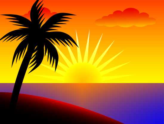 Sunset Over the Ocean - Free Clip Art