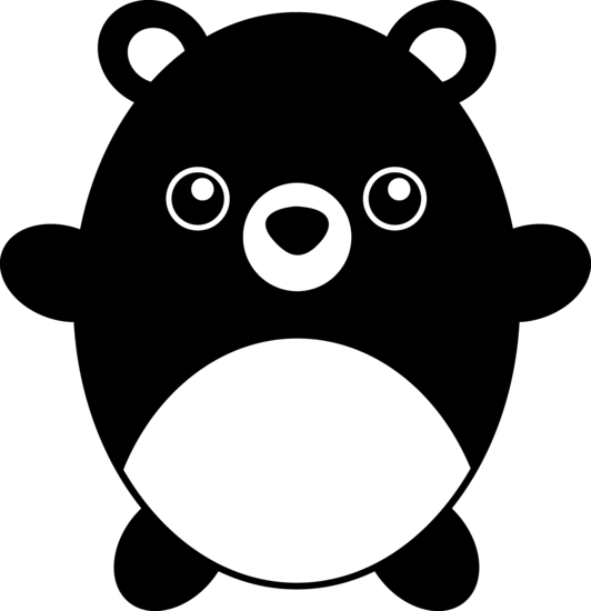 Download Cute Chubby Black Teddy Bear - Free Clip Art