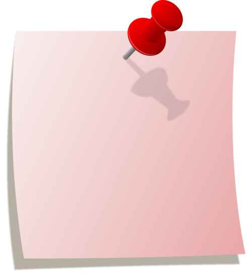 Pink Note With Red Thumbtack - Free Clip Art