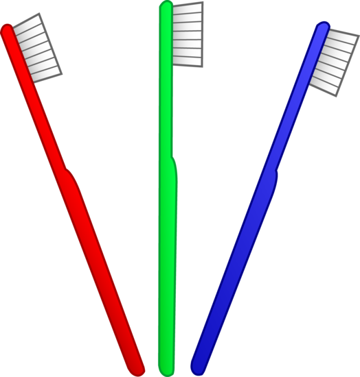 Three Toothbrushes - Free Clip Art