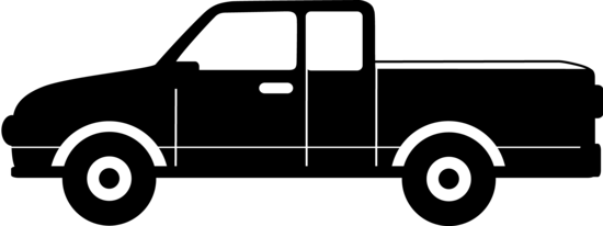 Black Pickup Truck Silhouette - Free Clip Art