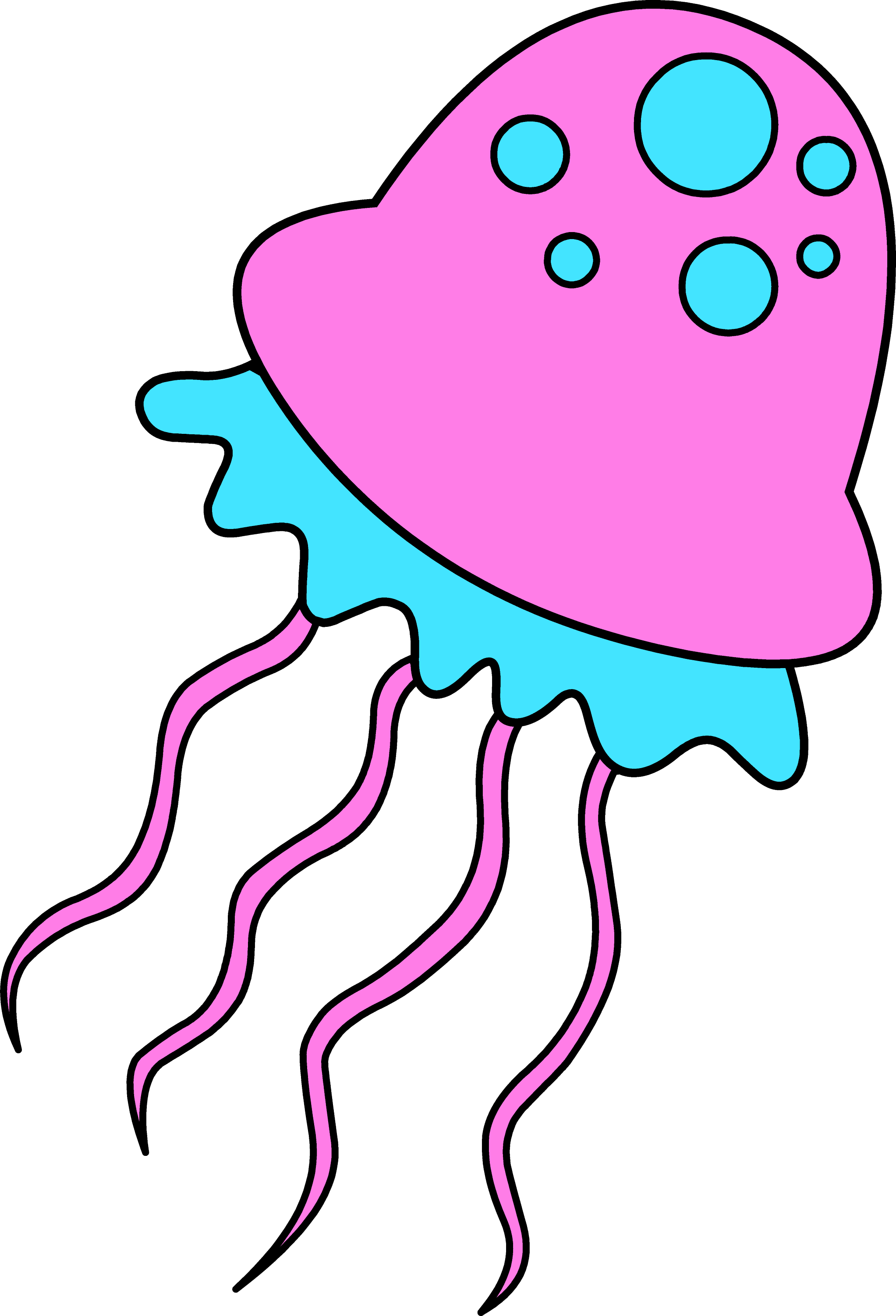 Download Pink and Blue Jellyfish Clipart - Free Clip Art