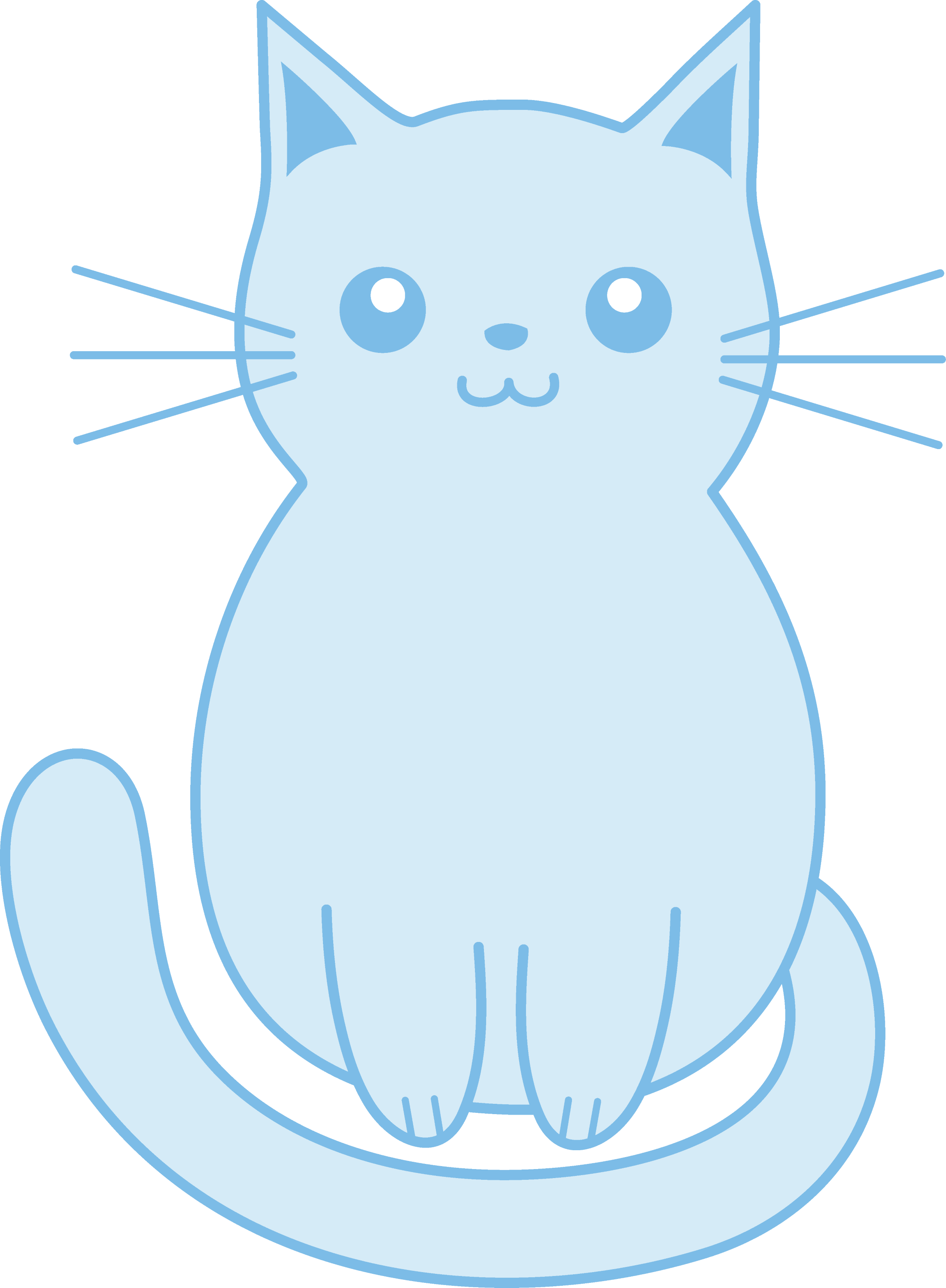 Cute Blue Kitten Clip Art - Free Clip Art