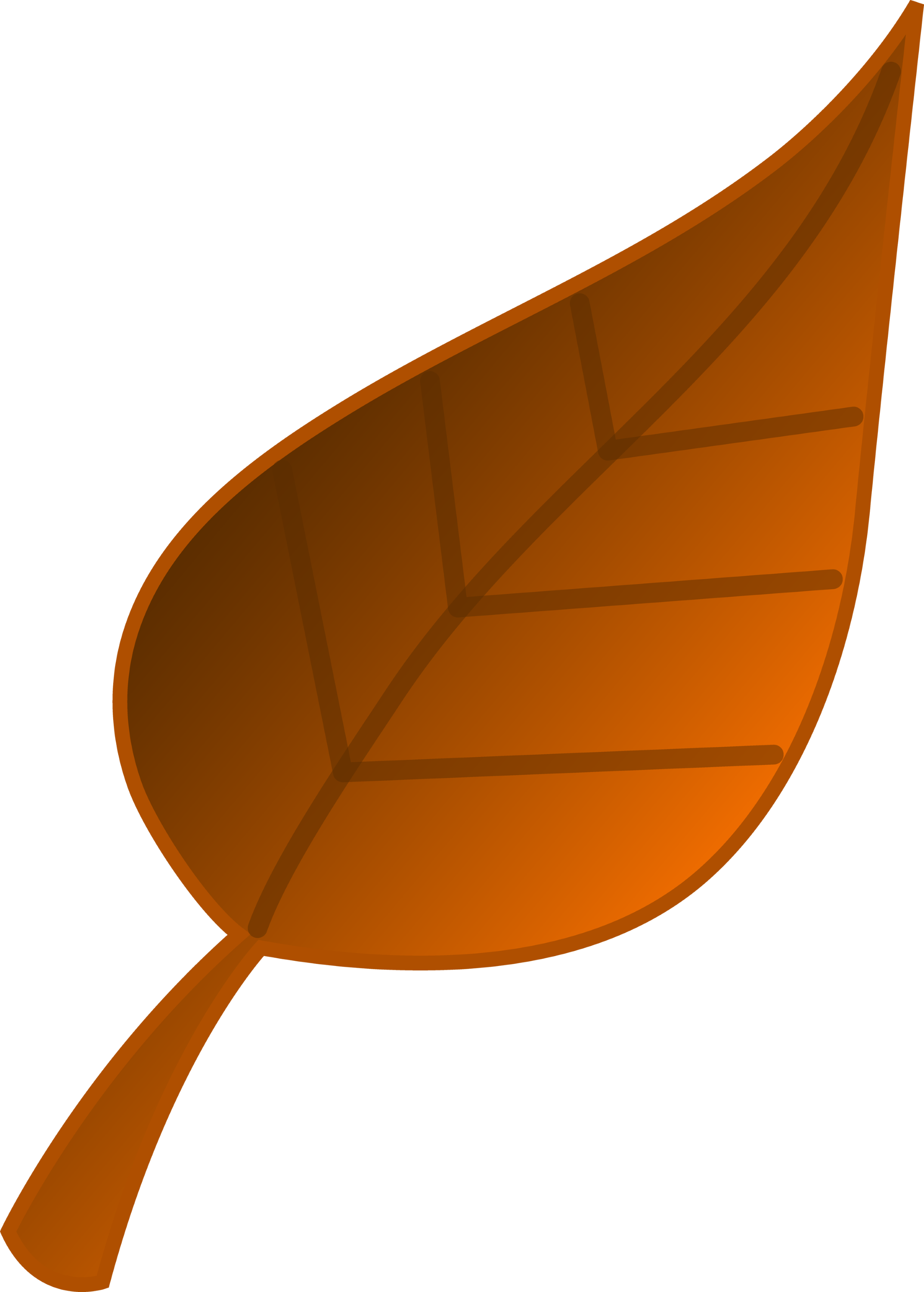 Brown Autumn Leaf Vector Art - Free Clip Art