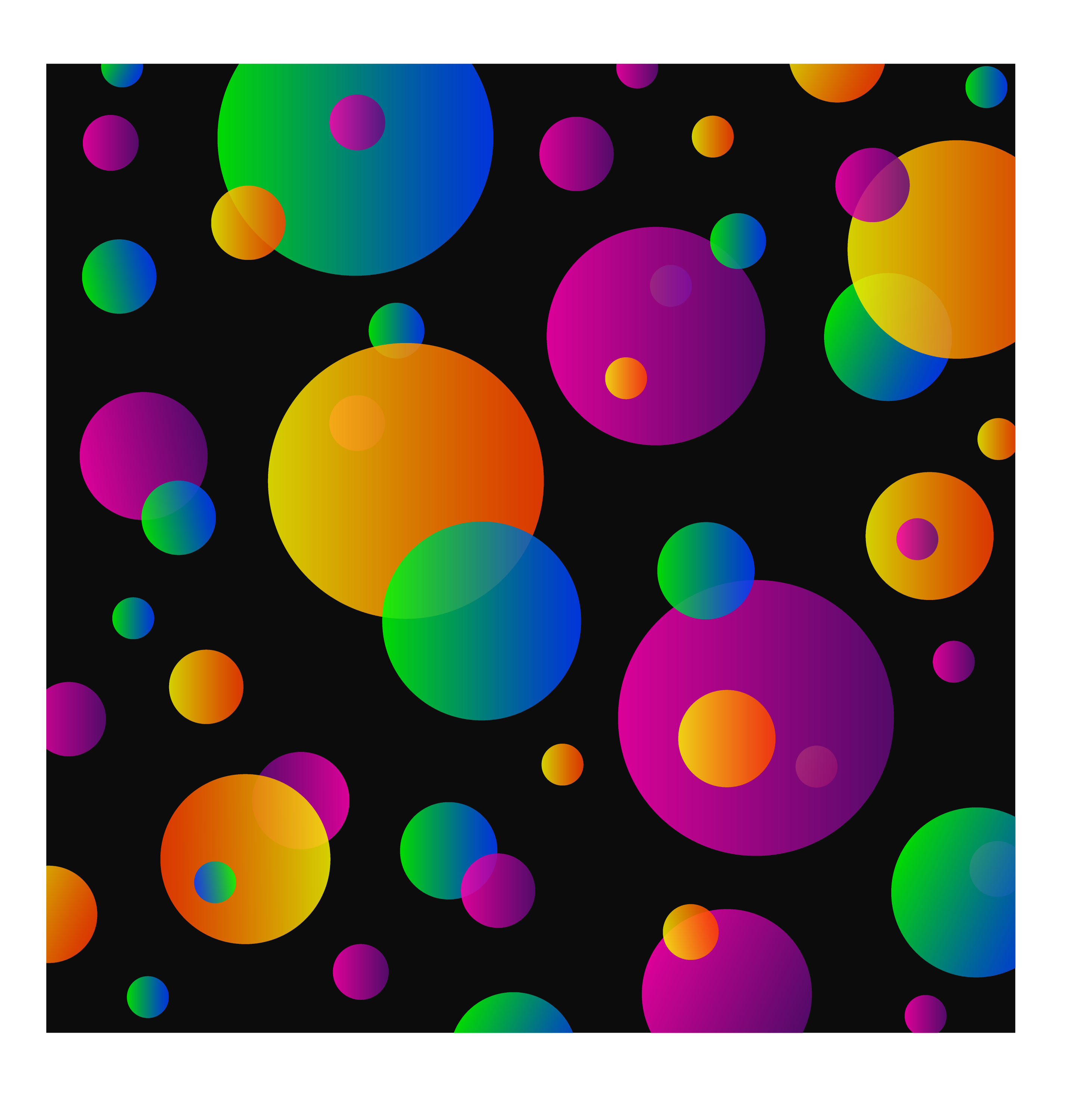 Colorful Circles Pattern on Black - Free Clip Art